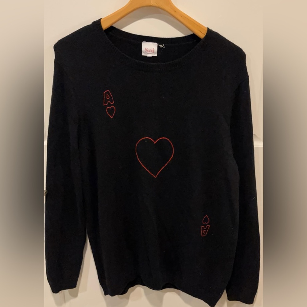 Soi Sweater, Black with red detail, XL